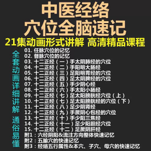 中医经络穴位全脑速记视频教学快速记忆动画形象加深记忆课程教程-虚拟资料平台