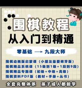 围棋教程零基础儿童视频课少儿动画启蒙围棋入门系统电子资料课程-虚拟资料平台
