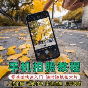 手机摄影教程拍摄拍照课程从入门到精通技巧人像修图剪辑亲子风景-虚拟资料平台