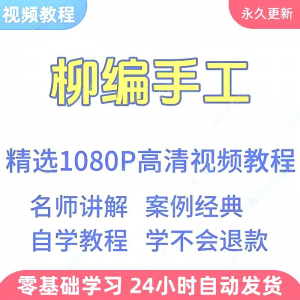 柳编手工视频教程新手学习小白自学零基础入门精通教学课程全集-虚拟资料平台
