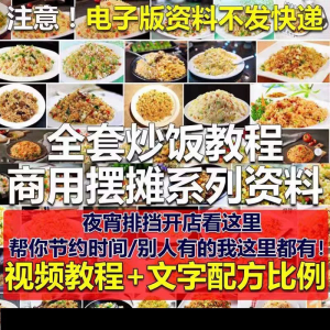 花式炒饭视频教程 泡菜蛋炒饭海鲜盖饭制作 特色小吃配方技术课程-虚拟资料平台