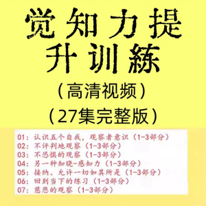 觉知力训练感知力国学智慧2025年心理学自我意识内心疗愈视频教程-虚拟资料平台
