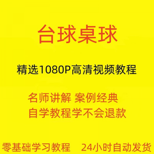 台球斯诺克桌球视频教程教学培训课程在线自学零基础入门精通教程-虚拟资料平台