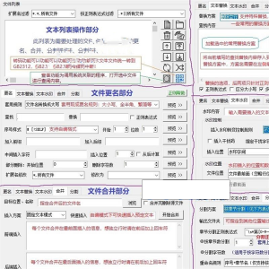 txt文本文件批量处理工具文档更名替换水印合并分割工具-虚拟资料平台