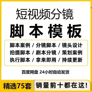 短视频拍摄脚本分镜头表模板抖音计划表剧本拉片宣传片策划表格-虚拟资料平台