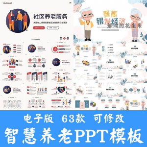 智慧养老ppt模板社区养老院服务宣传开题答辩商业计划书方案素材-虚拟资料平台
