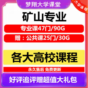 大学矿山专业视频教程矿山机械边坡工程 采矿72门自学课程赠PPT-虚拟资料平台