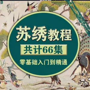 苏绣教程视频零基础苏绣教程苏绣入门到精通教学视频苏绣全套课程-虚拟资料平台