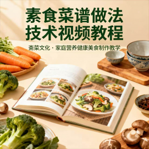 素食菜谱制作技术视频教程家庭营养健康美食教学设计素材-虚拟资料平台