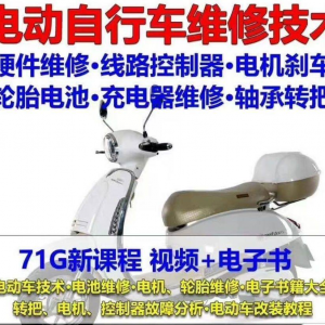 电动车维修视频自学教程零基础学习常见故障保养技术案例讲解大全-虚拟资料平台