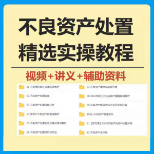 不良资产处置实操教程 不良资产视频 不良资产尽职调查资料-虚拟资料平台