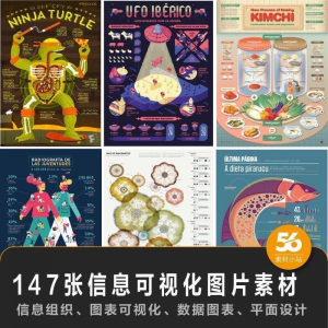 147张信息可视化数据图表平面创意设计样式信息组织效果图片素材-虚拟资料平台