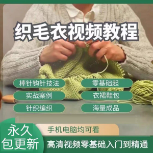 织毛衣教程视频零基础教学传统手工棒针钩针毛线编织婴儿针织围巾-虚拟资料平台