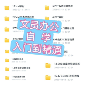 文员办公Excel自学教程word零基础ppt入门到精通速成培训网课素材-虚拟资料平台