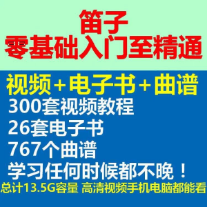 竹笛初学者曲谱入门课程笛零基础视频教学自零基础演奏电子版吹笛-虚拟资料平台