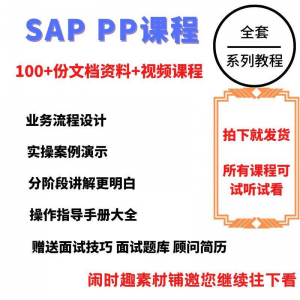 SAP教程视频教程PP生产计划模块视频教程-虚拟资料平台