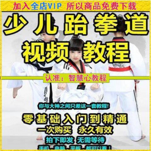 跆拳道自学教学视频跆拳道训练视频跆拳道运动教程少儿培训素材-虚拟资料平台