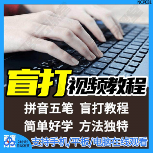 盲打不看键盘打字视频教学网课指法纠正零基础普通键盘私教版资料-虚拟资料平台