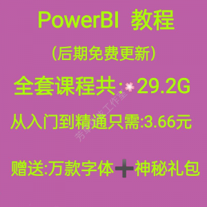 Power bi教程商业数据分析可视化图表建模视频零基础powerbi课程-虚拟资料平台