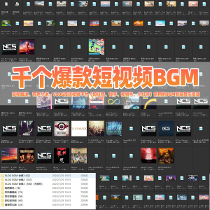 千个爆款短视频BGM背景音乐小红书抖音快手热门VLOG音乐影视解说-虚拟资料平台